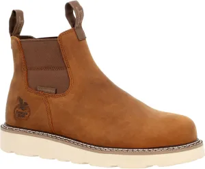 Georgia Boot Core 37 Wedge Waterproof Chelsea Work Boot, Barracuda Gold, Size 13(W)