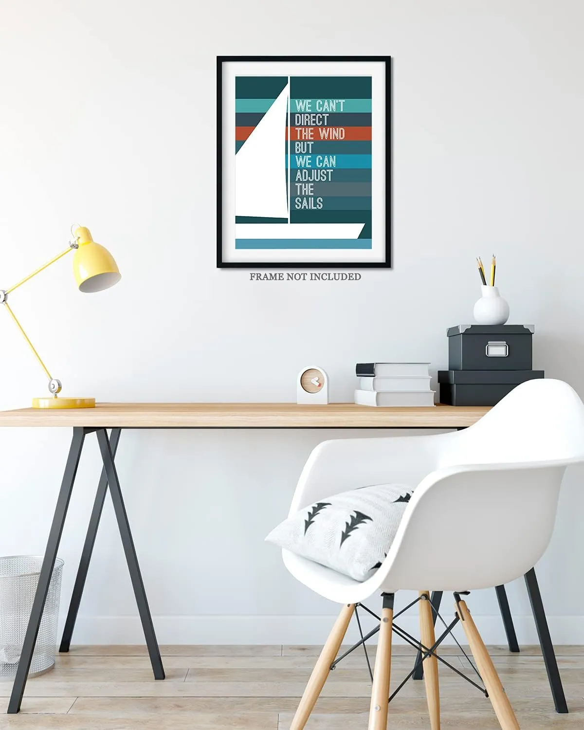 Govivo We Can't Direct The Wind But We Can Adjust The Sails - Wall Art Decor on a striped background - unframed artwork printed on photograph paper