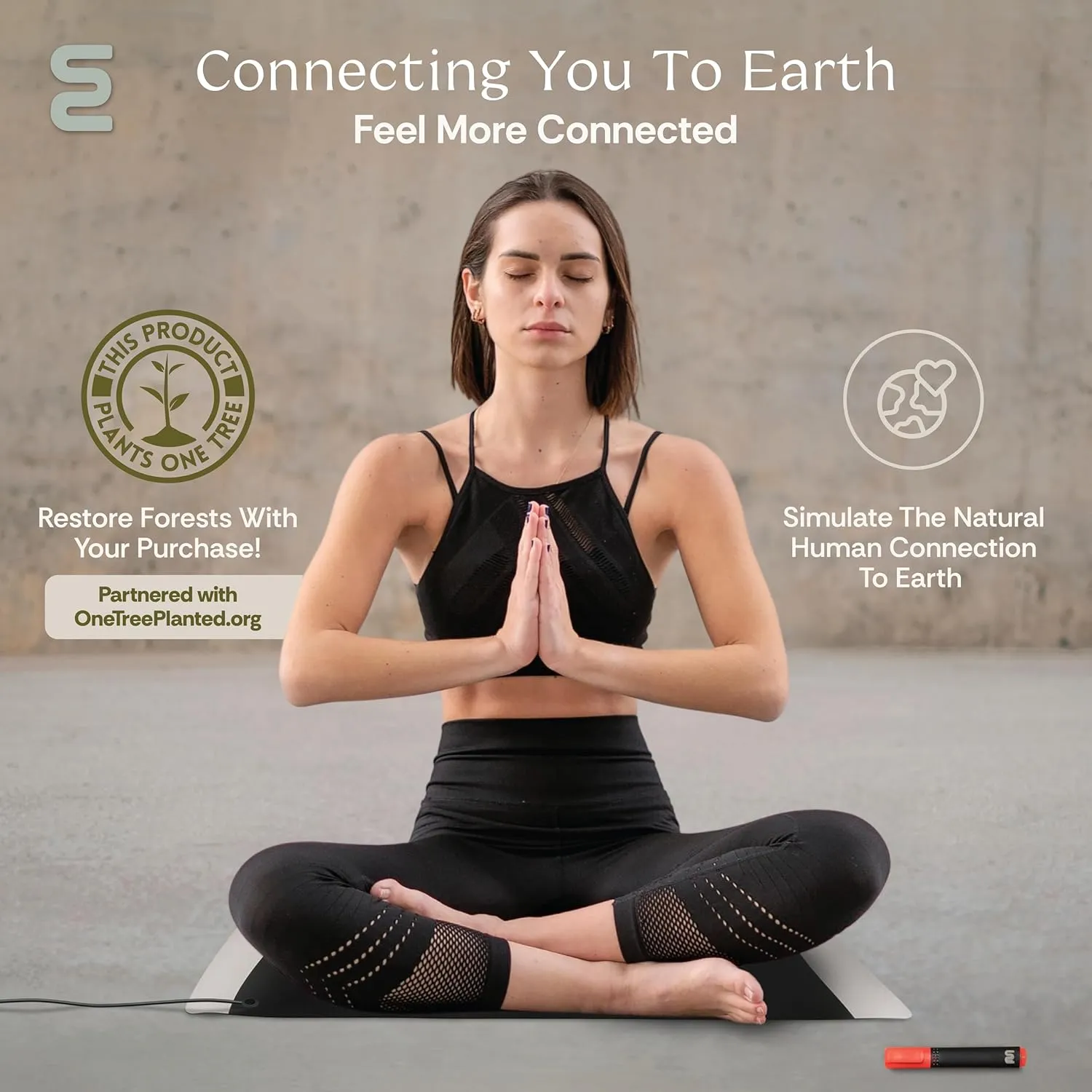 Grounding Mat for Feet - Foldable Earthing Grounding Mat for Bed with Tester Pen & Cord - Lightweight PMF Pad for Sleep, Meditation, Office, Yoga & Stress Relief - Canvas Bag, Twilight Echo