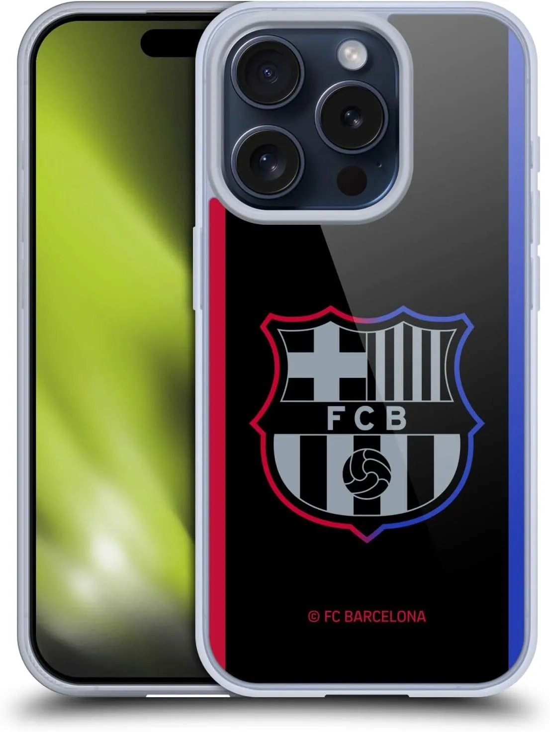 Head Case Designs Officially Licensed FC Barcelona Away 2024/25 Crest Kit Soft Gel Case Compatible with Apple iPhone 15 Pro and Compatible with MagSafe Accessories