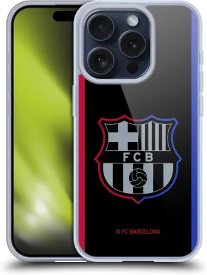 Head Case Designs Officially Licensed FC Barcelona Away 2024/25 Crest Kit Soft Gel Case Compatible with Apple iPhone 15 Pro and Compatible with MagSafe Accessories