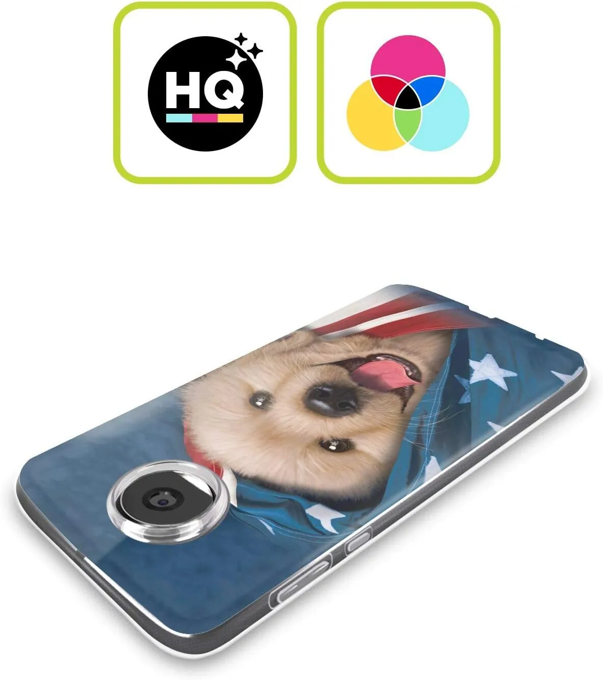 Head Case Designs Officially Licensed Vincent HIE Patriotic Golden Retriever Canidae Soft Gel Case Compatible with Moto E7 Power/Moto E7i Power