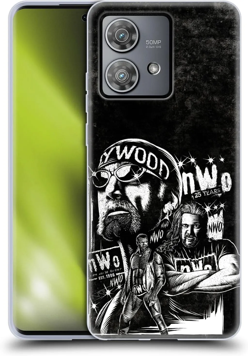 Head Case Designs Officially Licensed WWE Fathead Superstar NWO Soft Gel Case Compatible with Motorola Edge 40 Neo 5G