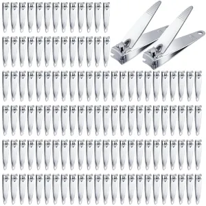 Hestya 300 Pieces Nail Clippers Bulk Stainless Steel Clipper Bulk Flat Toenail Clippers Portable Sturdy Nail Cutter Manicure Trimmer Curved Edge Pedicure for Men Women Toe Travel