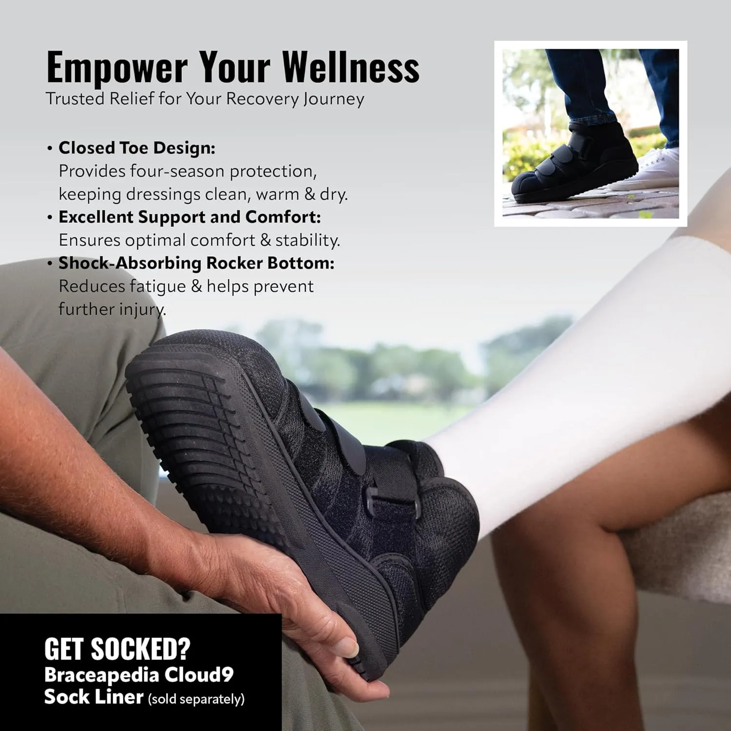 High Medical Shoe Closed Toe, Size S, Walking Boot & Foot Brace, Post Op/Orthopedic Boot for Injured Foot for Men and Women