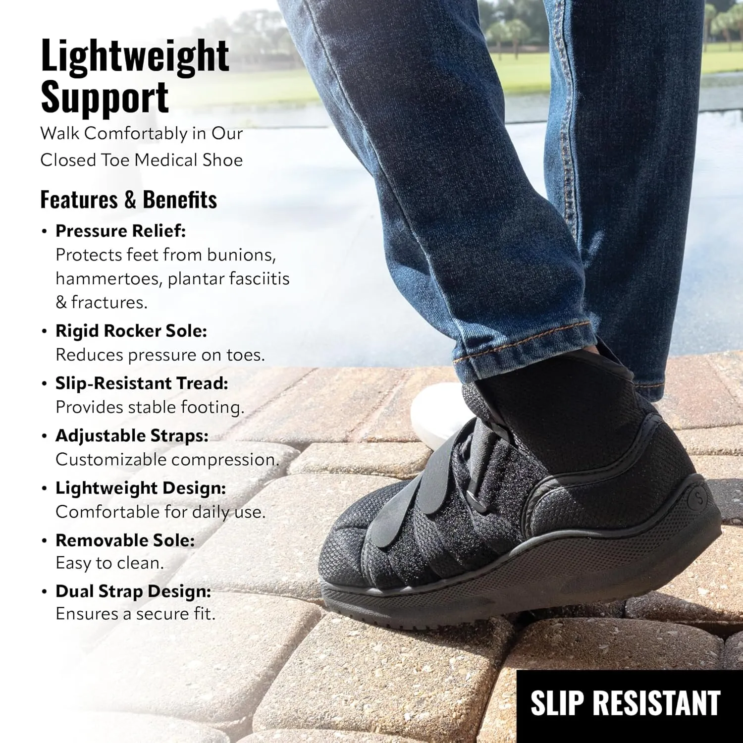High Medical Shoe Closed Toe, Size S, Walking Boot & Foot Brace, Post Op/Orthopedic Boot for Injured Foot for Men and Women