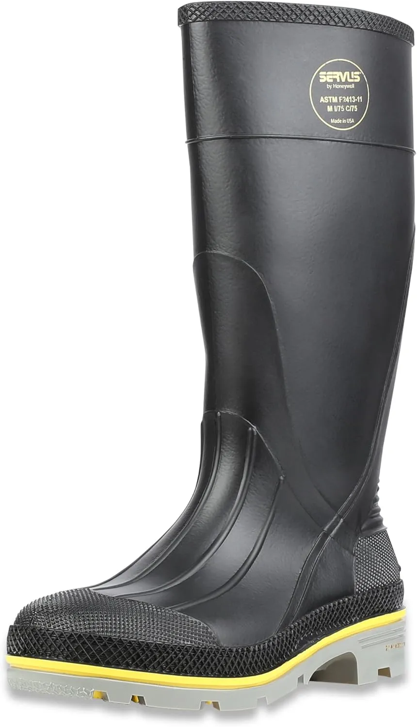 Honeywell Safety 75109-12 Servus XTP Chemical Resistant Men's Safety Hi Boot, Size-12, Black/Yellow/Grey (75109-BLM-120)