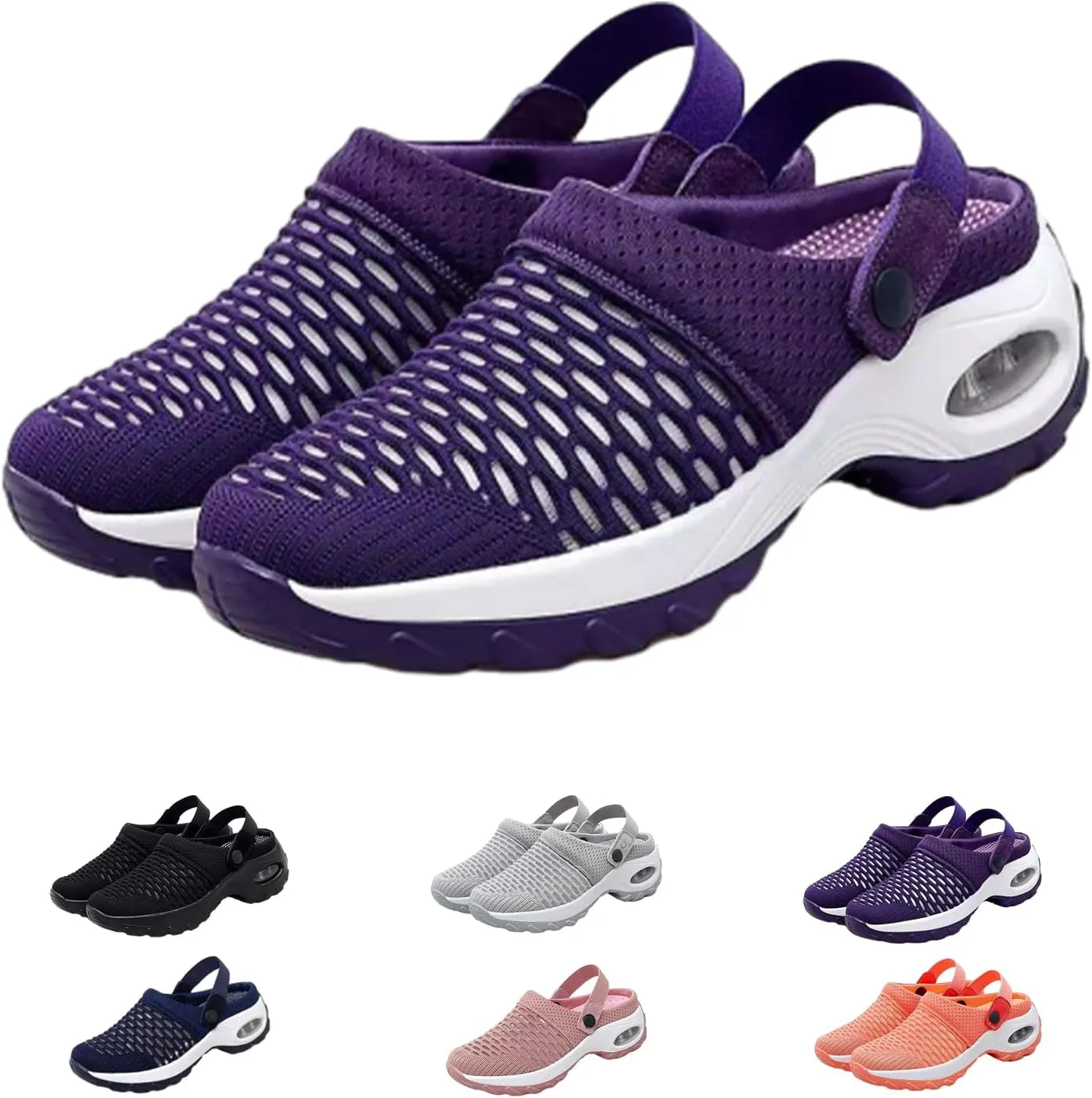 Hrtesus Women's Orthopedic Clogs with Air Cushion Support to Reduce Back and Knee Pressure, Slip-on Orthopedic Clogs for Women