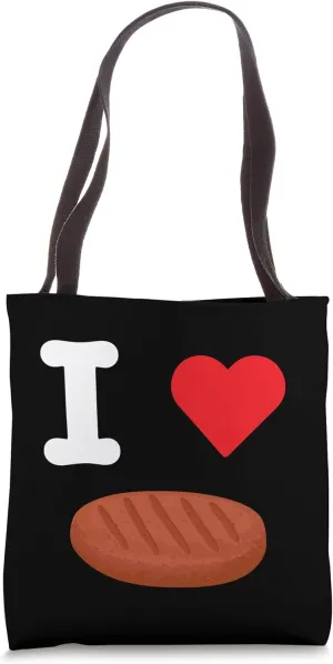 I Love Beef Burger Patty American Food Ground Meat Protein Tote Bag