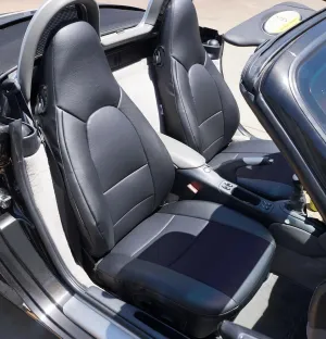 Iggee Black Artificial Leather Custom Made Original fit Front seat Covers Designed for Porsche Boxster 1997-2004