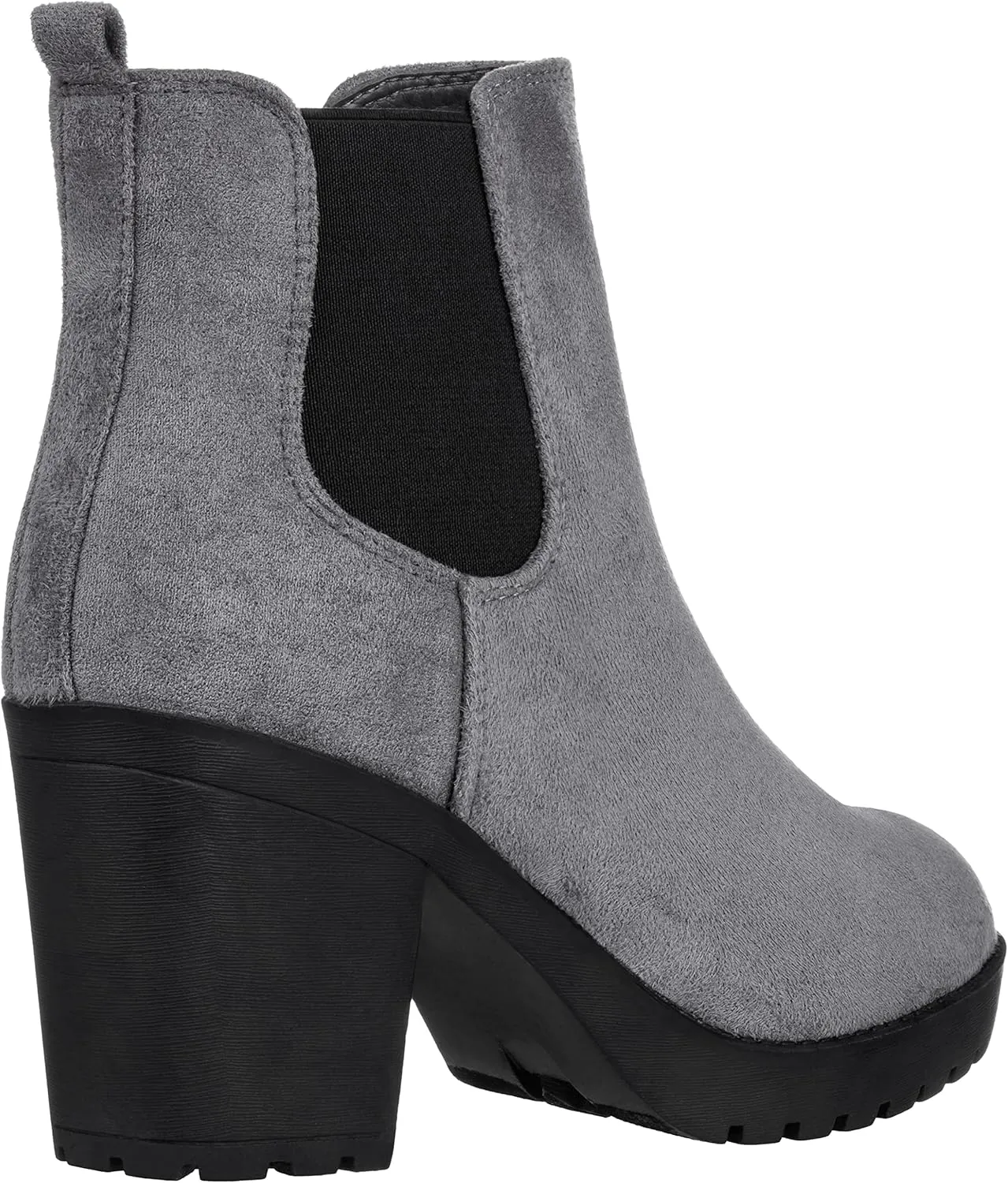 ILLUDE Women’s Classic Chelsea Bootie Chunky Mid Heel Rounded Toe Slip On Boots