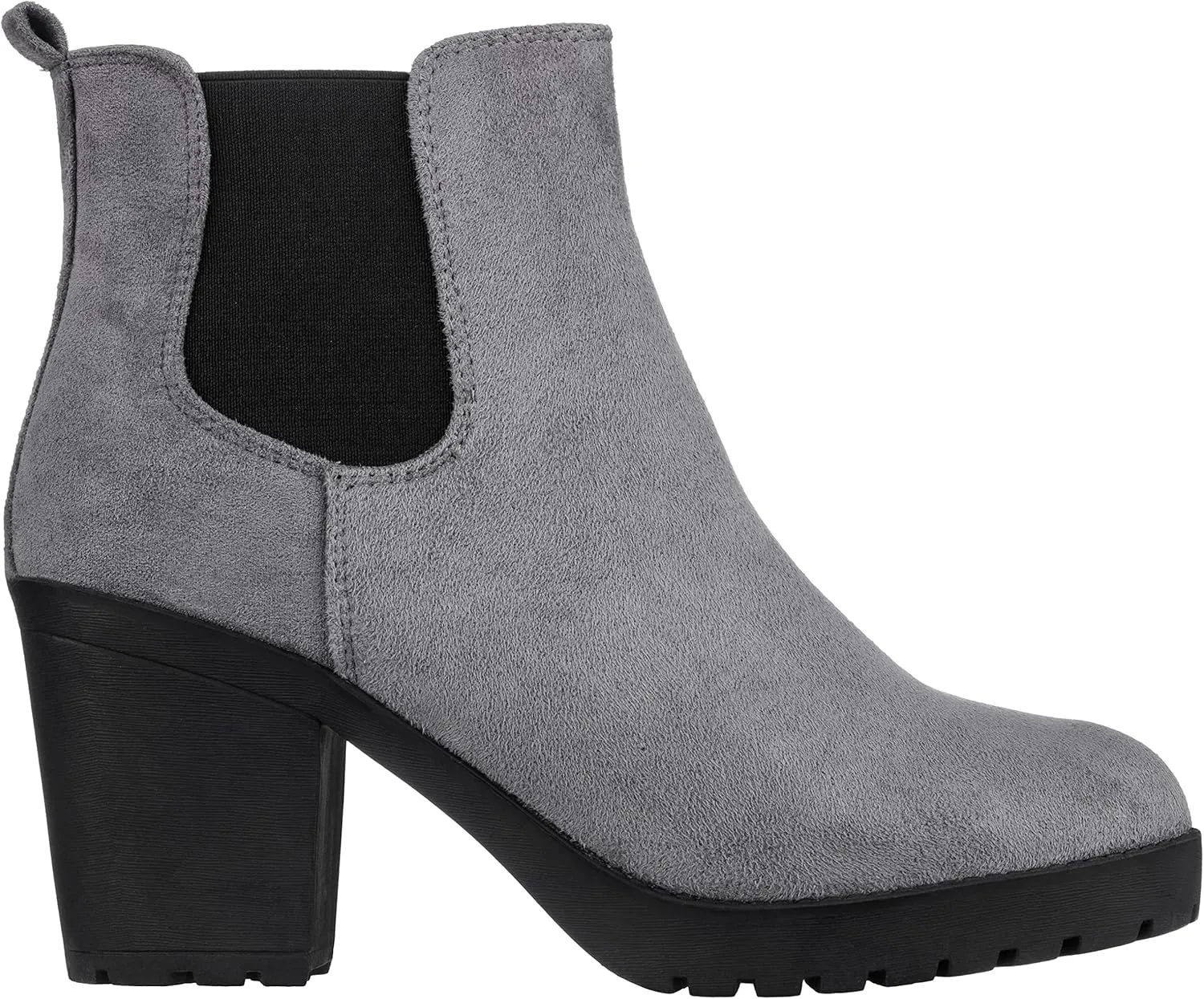 ILLUDE Women’s Classic Chelsea Bootie Chunky Mid Heel Rounded Toe Slip On Boots