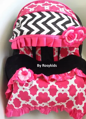 Infant Carseat Canopy Cover Blanket 4 Pc Whole Caboodle Baby Car Seat Cover Kit C030501