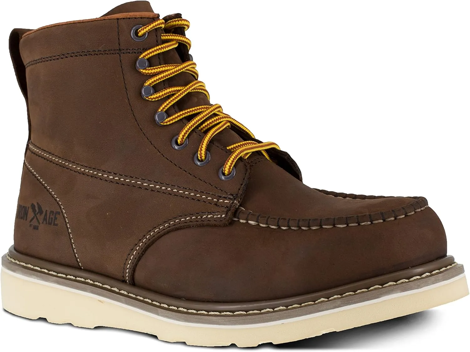 Iron Age Mens Reinforcer 6 Inch Electrical Steel Toe Work Safety Shoes Casual - Brown