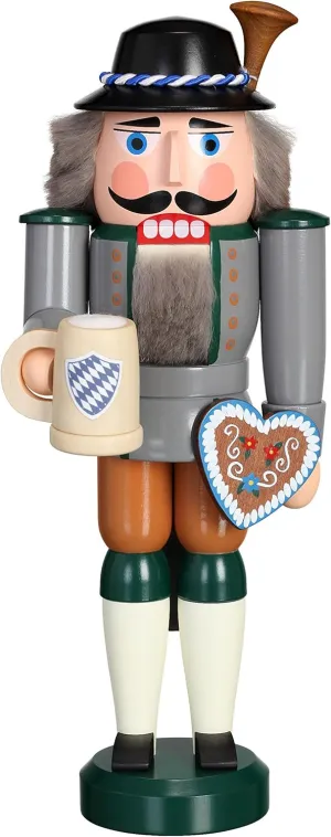 ISDD Cuckoo Clocks German Nutcracker Bavarian on Oktoberfest, Height 27 cm / 11 inch, Original Erzgebirge by Seiffener Volkskunst