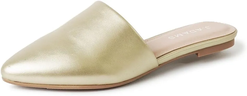 J. Adams Lennox Mules for Women - Closed Pointed Toe Flat Heel Slides
