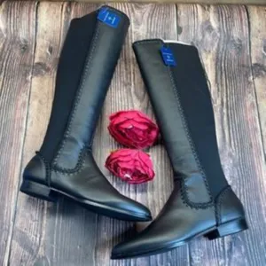 Jack Rogers Black Suede & Stretch Fabric Boots