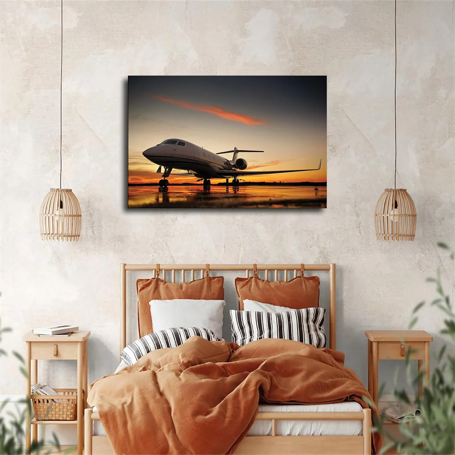 Jets - Sunset Cruise Gulfstream G650 Poster Canvas Wall Art Painting Print Painting Suitable for Bedroom Dormitory Living Room and Other Wall Decoration (16×24inch_Unframed)