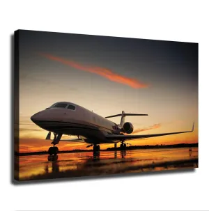 Jets - Sunset Cruise Gulfstream G650 Poster Canvas Wall Art Painting Print Painting Suitable for Bedroom Dormitory Living Room and Other Wall Decoration (16×24inch_Unframed)