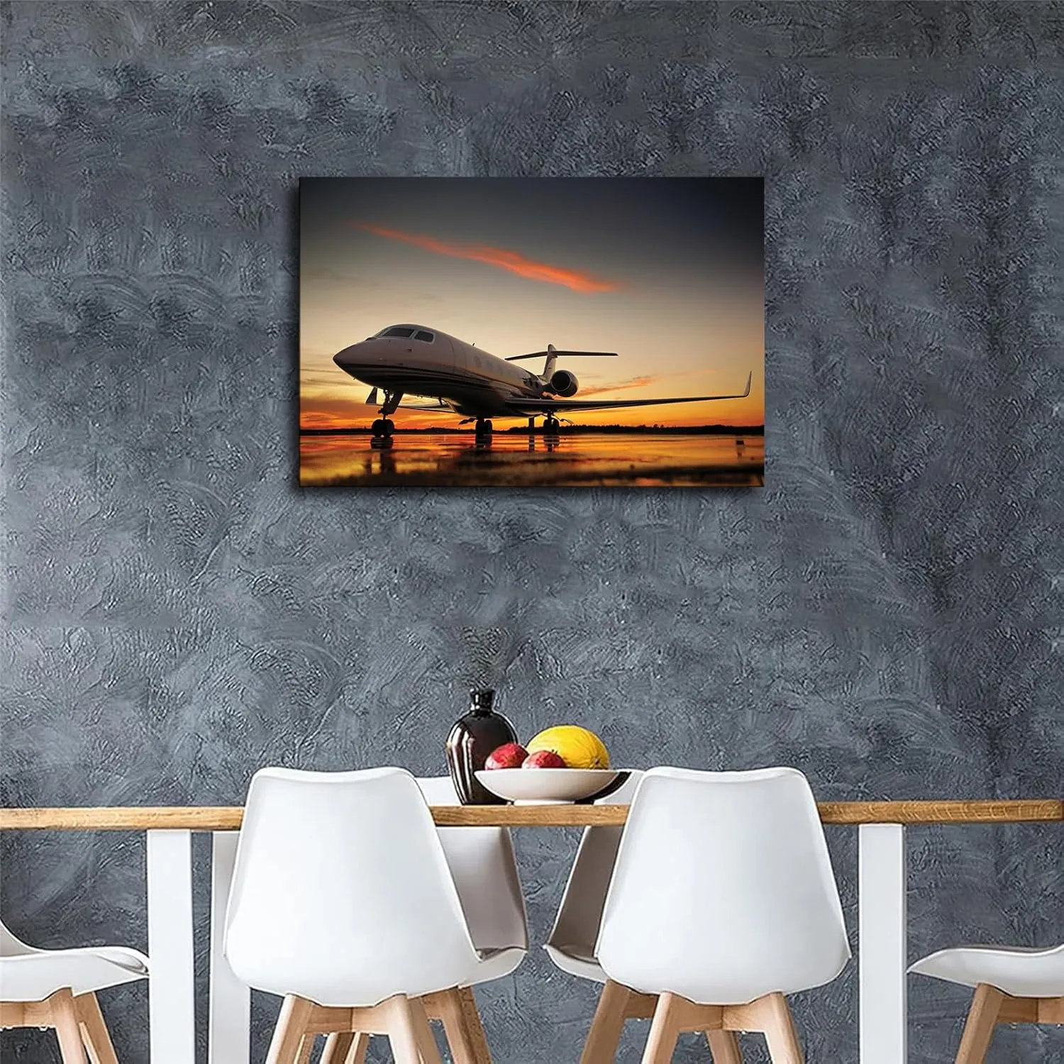 Jets - Sunset Cruise Gulfstream G650 Poster Canvas Wall Art Painting Print Painting Suitable for Bedroom Dormitory Living Room and Other Wall Decoration (16×24inch_Unframed)