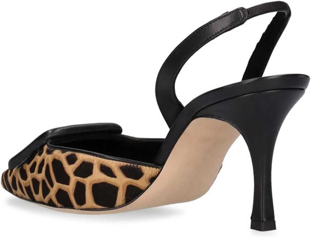 JORISTIMO Women's Slingback Pump Slip On High Heels Women's Pointed Toe Sandals Kitten Heel Pumps Closed Adjustable Elastic Evening Party Wedding Shoes Dress Heels for Casual