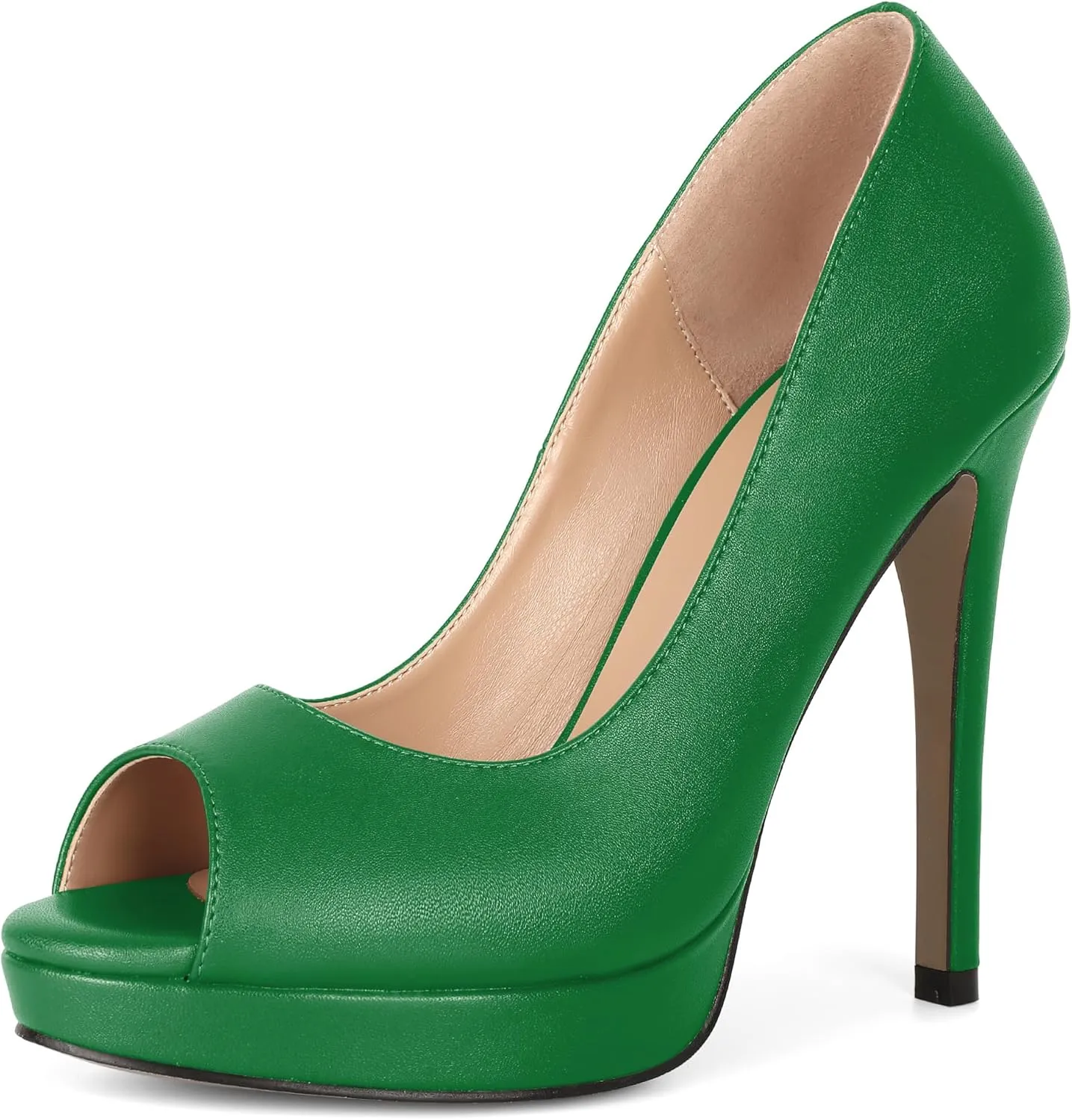 Joseywade Platform High Heels for Women Peep Toe Thin Sky High Heel Pumps Stiletto Heel Slip On 5 Inch Party Dress Shoes for Work Casual Daily Life Party Dress