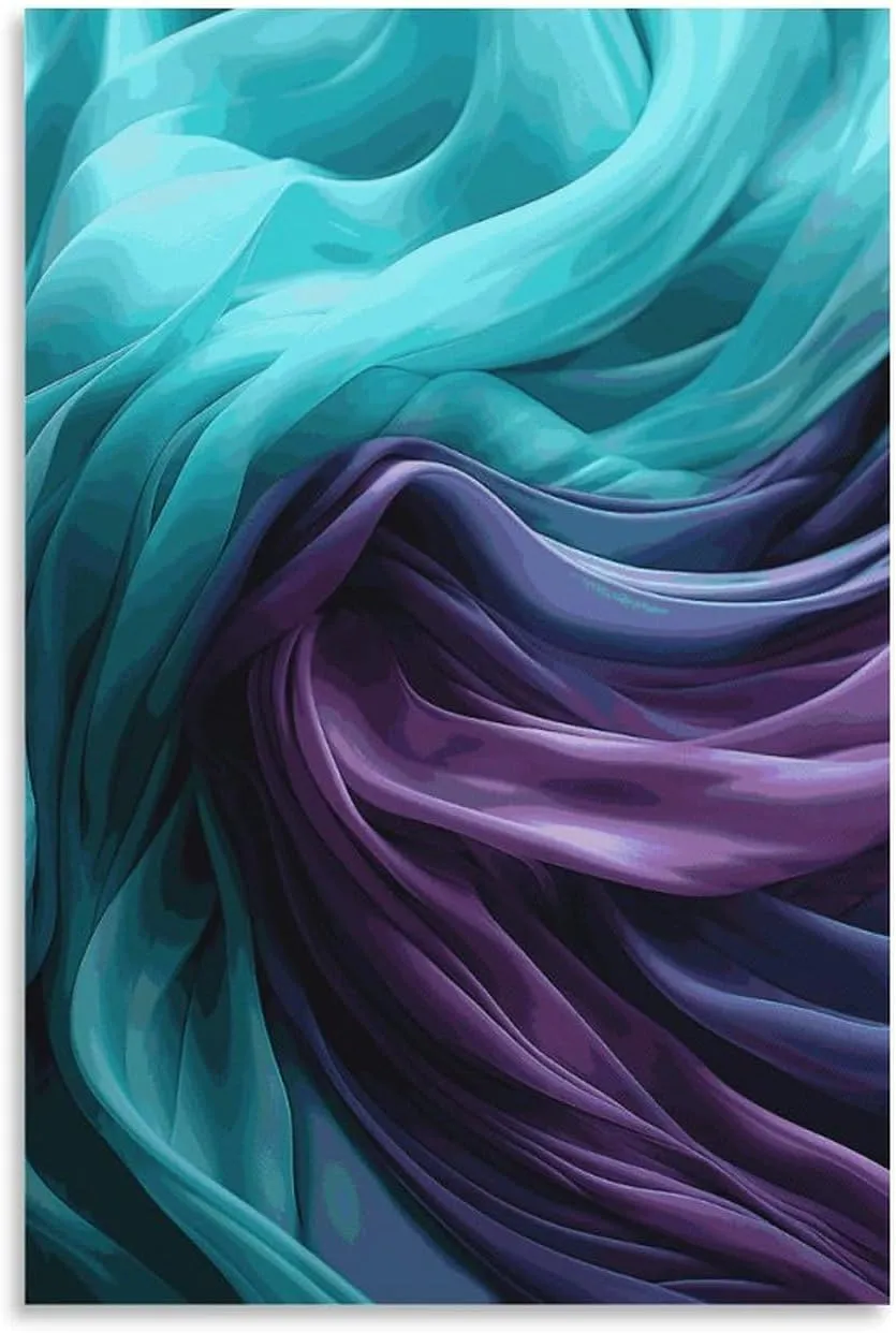 JTKLQBN Wall Art Canvas Hanging Pictures Unframe Light Emerald Green And Purple Art Poster Wall Decorations Painting Wall Decor Aesthetic for Bedroom Bathroom Living Room 24x36inch(60x90cm)