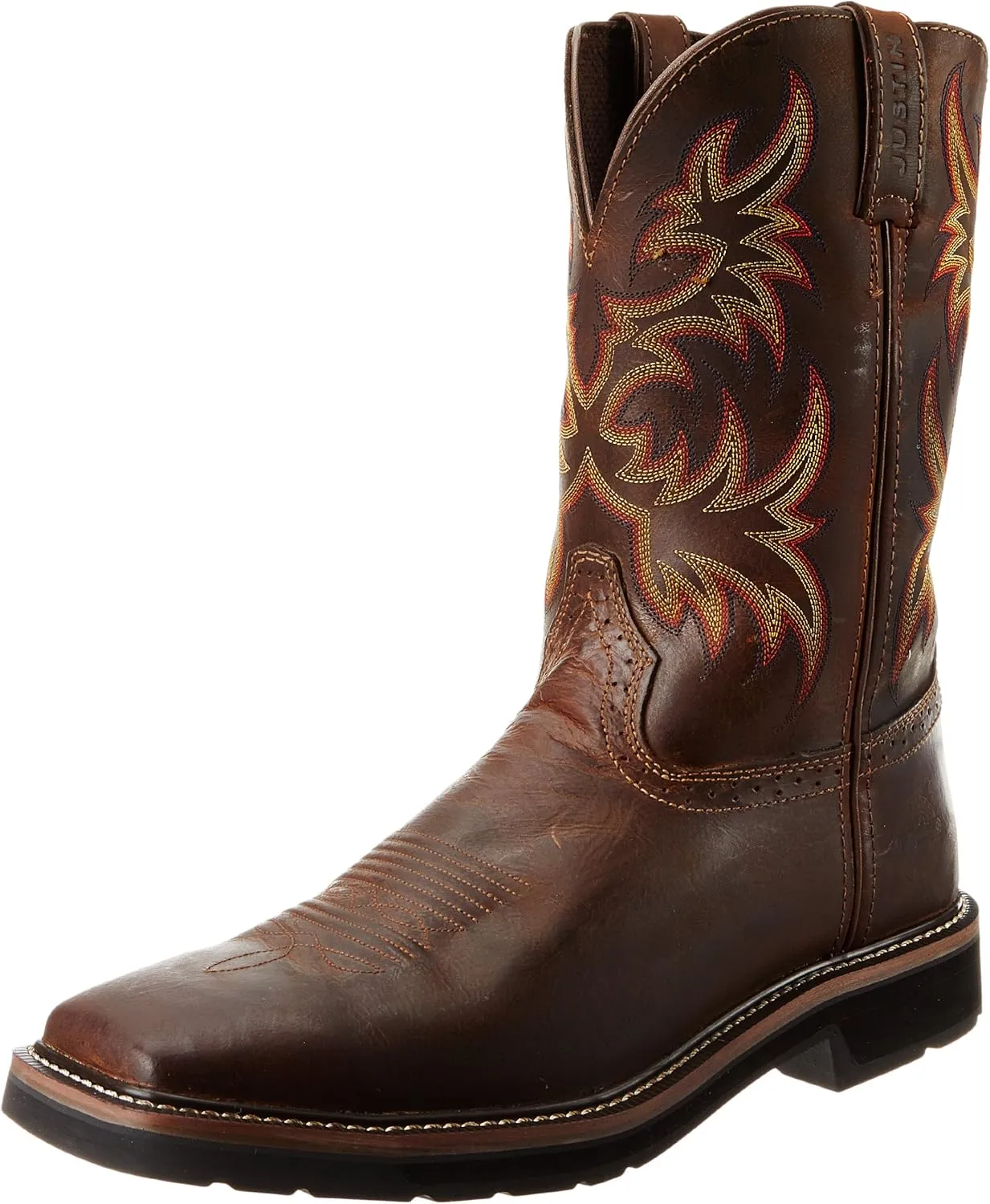 Justin Original Work Men's Stampede Pull On Square Toe, Rugged Tan, 10 D US