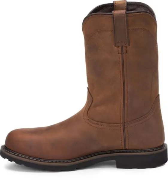 Justin Whiskey Brown Drywall Waterproof Steel Toe Pull On Mens Work Boots SE4961