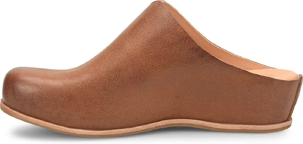 KORK-EASE Women's para Slip-On Leather Clog Flats with Comfort Cushioned Footbed