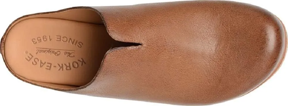 KORK-EASE Women's para Slip-On Leather Clog Flats with Comfort Cushioned Footbed