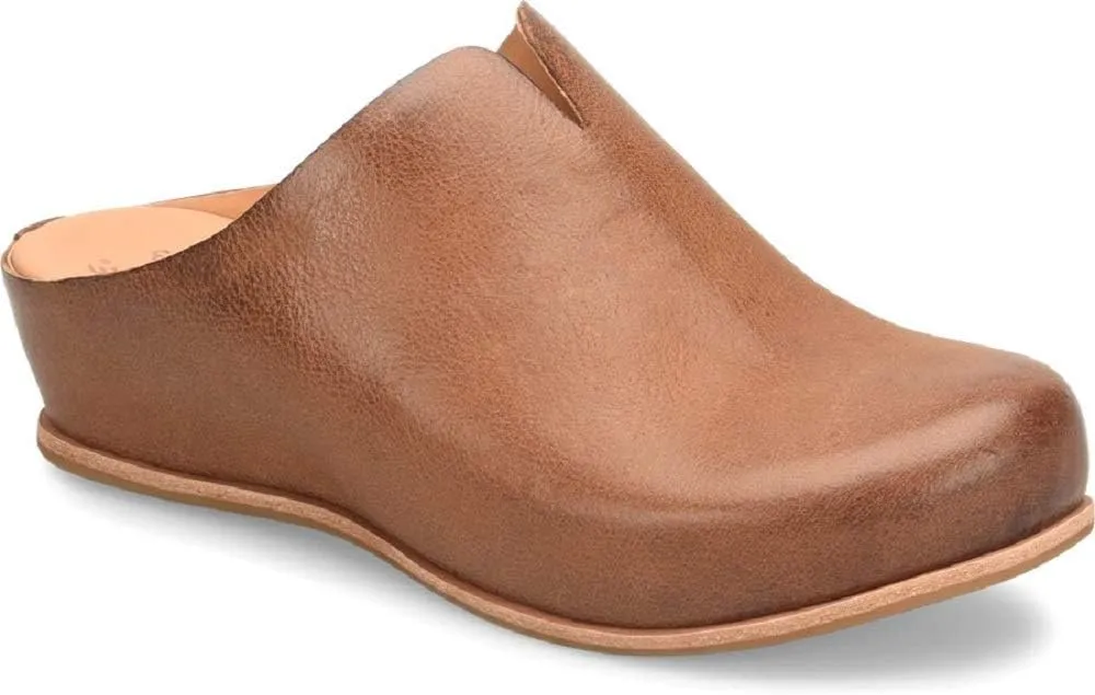 KORK-EASE Women's para Slip-On Leather Clog Flats with Comfort Cushioned Footbed