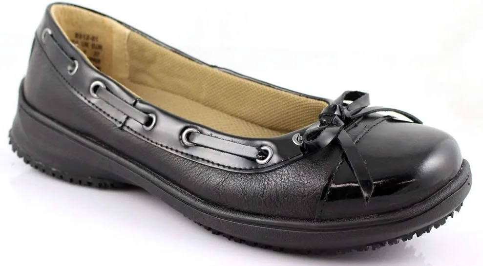 Laforst Womens 8312 Leather Slip Resistant Waitress Server Black Work Loafer
