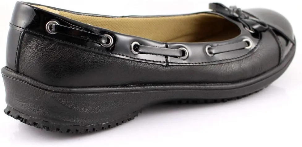 Laforst Womens 8312 Leather Slip Resistant Waitress Server Black Work Loafer