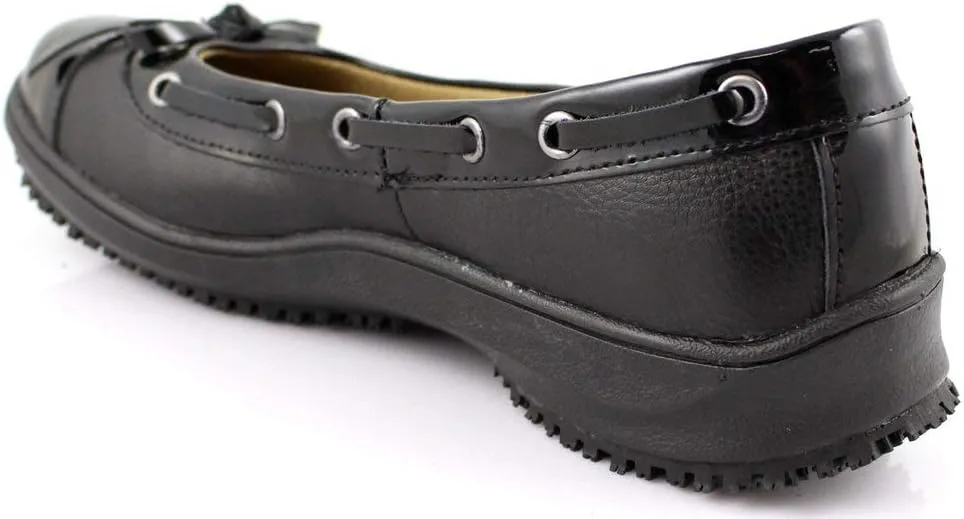 Laforst Womens 8312 Leather Slip Resistant Waitress Server Black Work Loafer