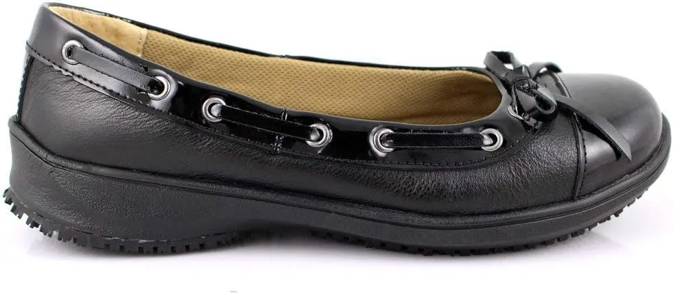 Laforst Womens 8312 Leather Slip Resistant Waitress Server Black Work Loafer
