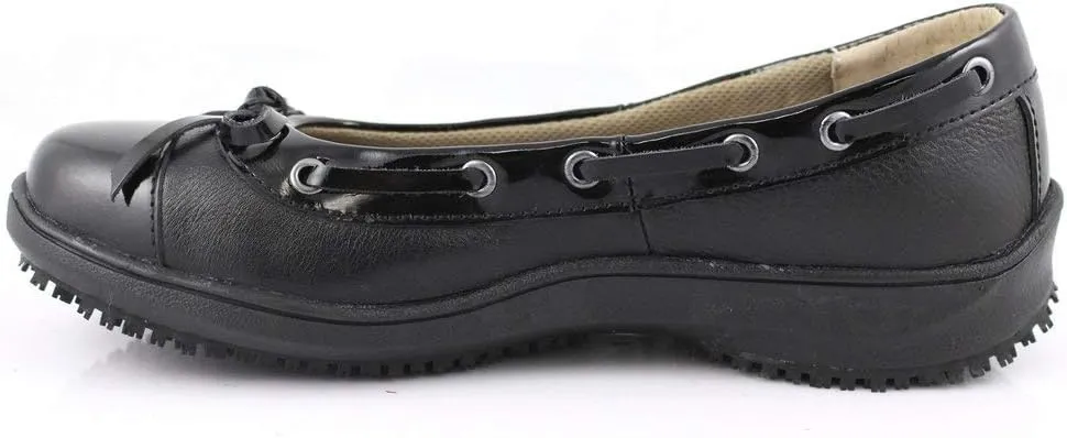 Laforst Womens 8312 Leather Slip Resistant Waitress Server Black Work Loafer