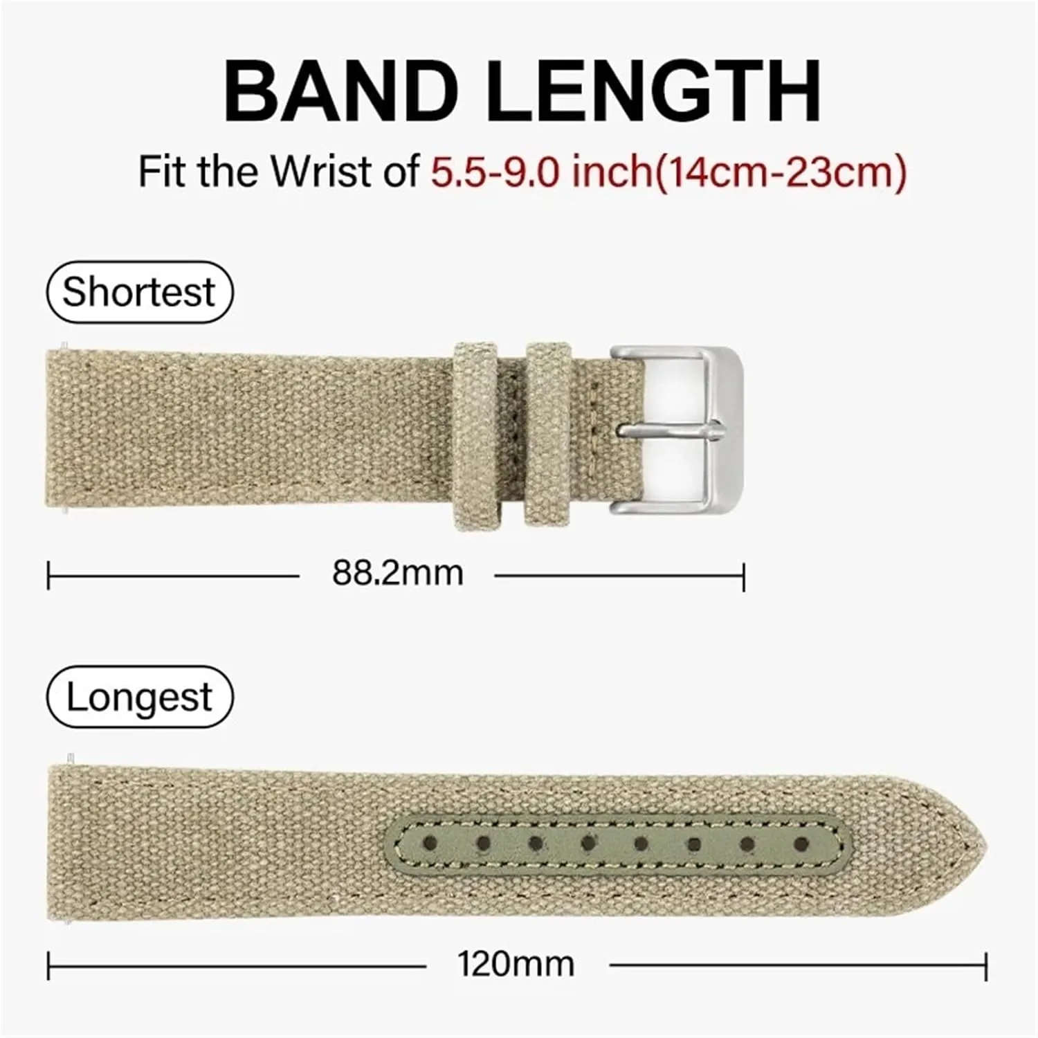 Leather Nylon Watch Strap 20mm 22mm Vintage Weave Bracelet Canvas Watch Band Sport Universal