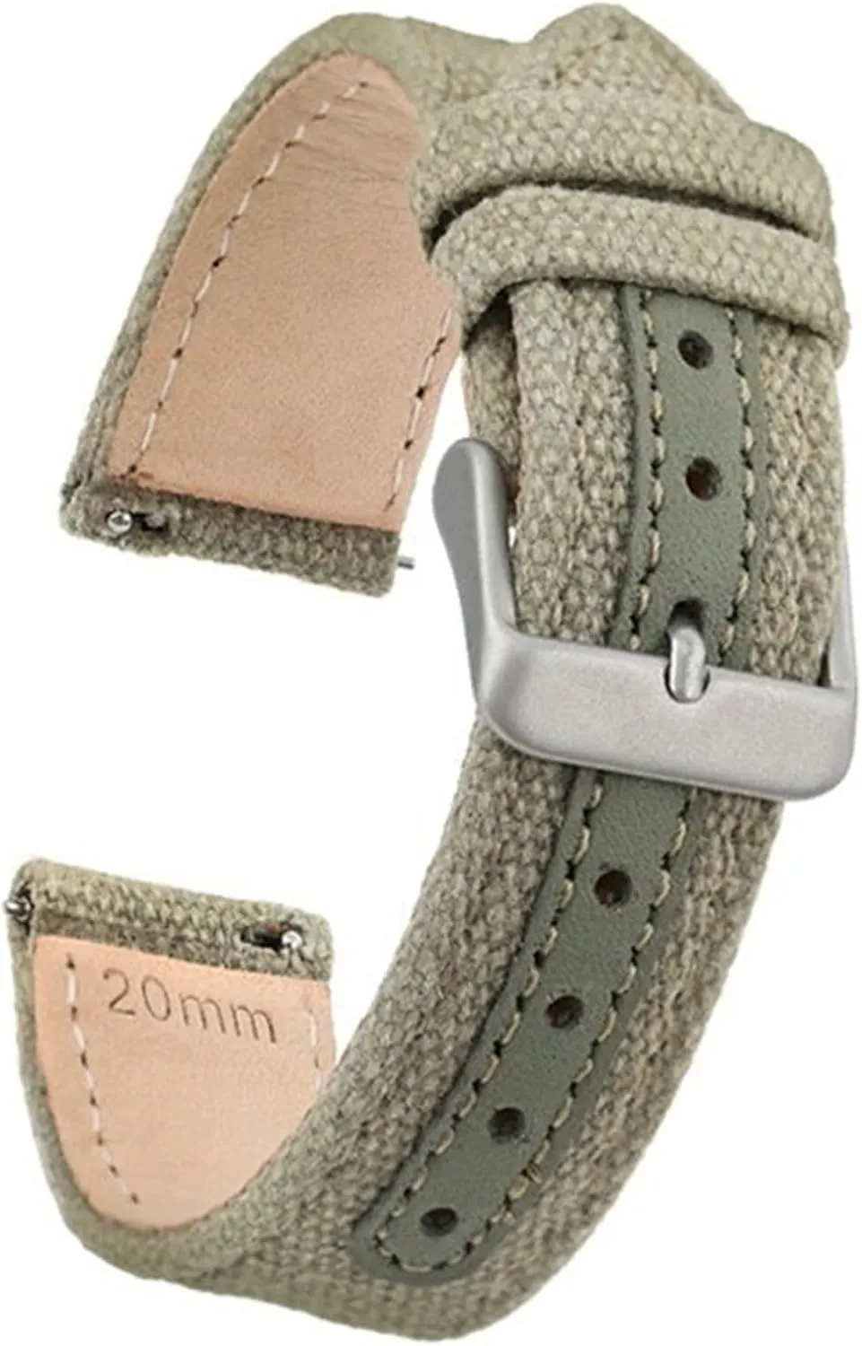 Leather Nylon Watch Strap 20mm 22mm Vintage Weave Bracelet Canvas Watch Band Sport Universal
