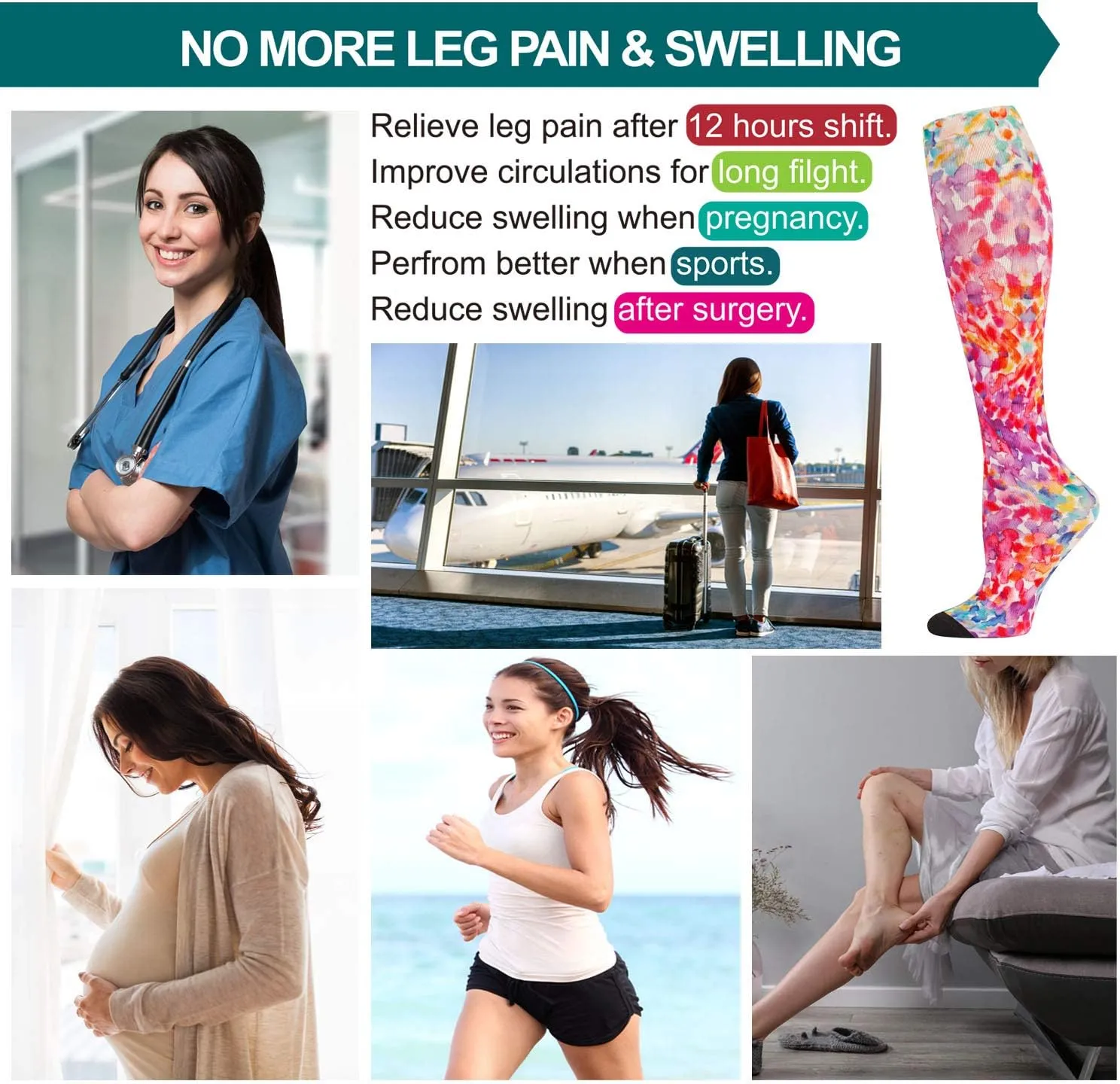 LEVSOX Compression Socks Women and Men, 20-30mmHg, Best for Nurses, Travel, Pregnancy