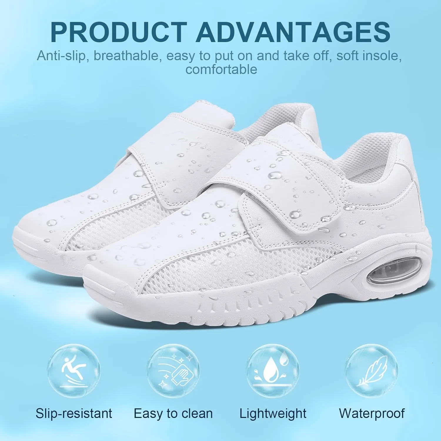 LGY Women's Lightweight Healthcare Nursing Shoes Comfortable Slip-Resistant Work and Gardening Food Service Foot