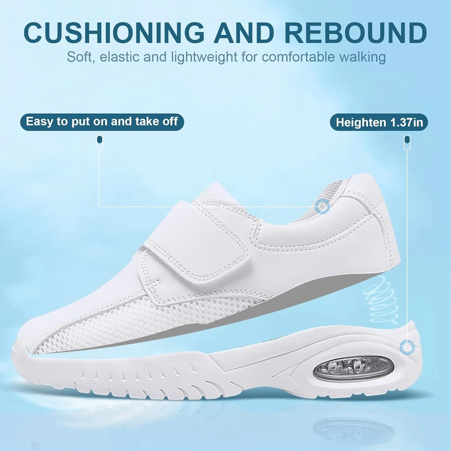 LGY Women's Lightweight Healthcare Nursing Shoes Comfortable Slip-Resistant Work and Gardening Food Service Foot