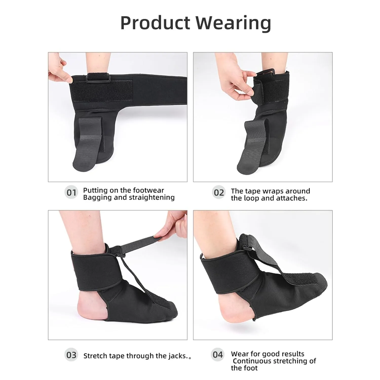 Lightweight Comfort Plantar Fasciitis Night Splint Sock - Soft Plantar Fascia Brace for Achilles Tendonitis Foot Drop Heel Pain-Plantar Fasciitis Relief Night Splint for Women and Men 2PC-S
