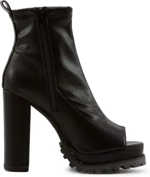 Liliana Women Fashionable Peep Open Toe Cutout Chunky Heel Bootie