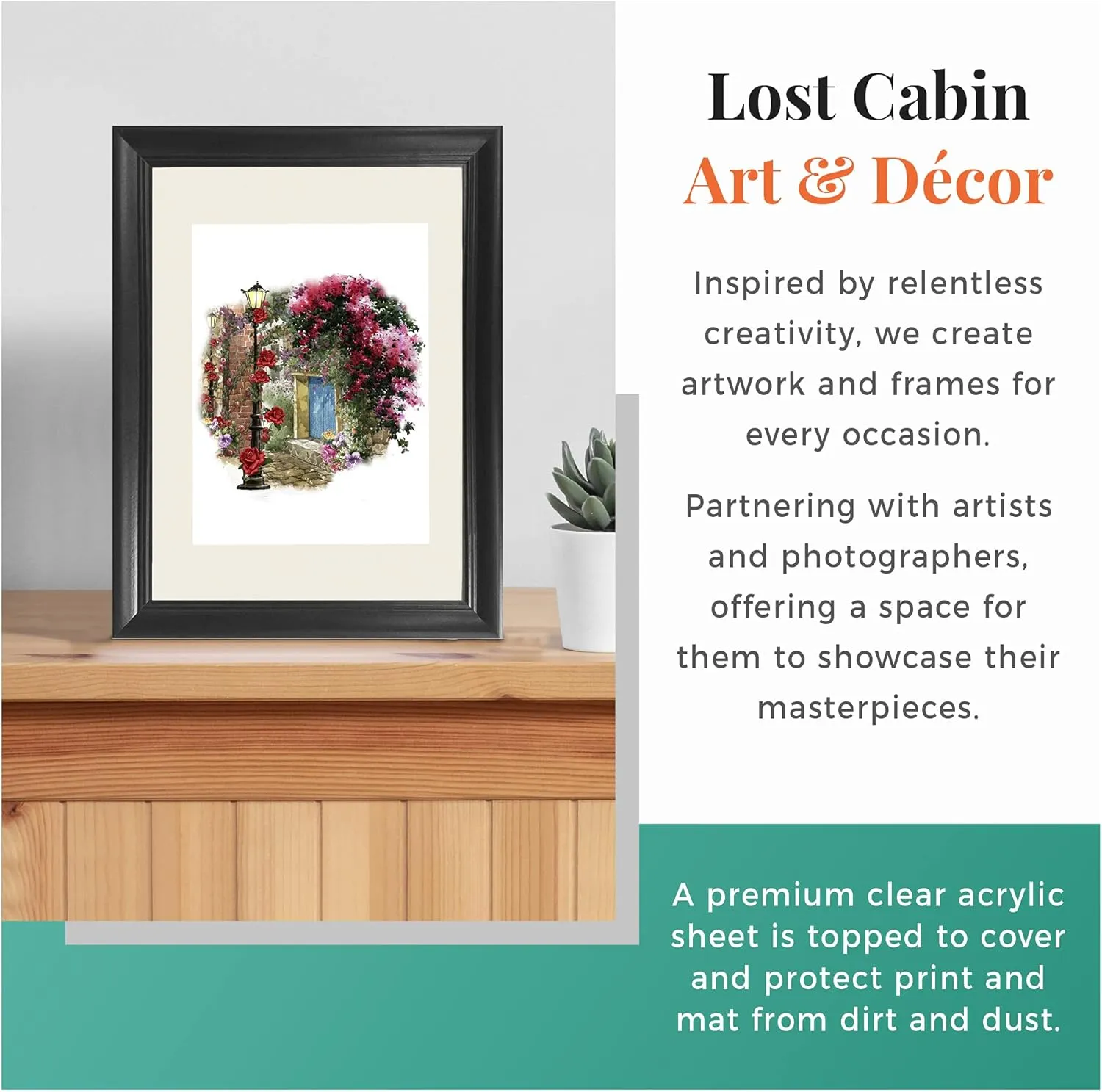 Lost Cabin Garden & Chapel at Blainville 1902 by Marcel Duchamp | Print in Black Flat Frame | Fine Artwork Painting Reproduction | Framed Wall Art Decor Poster Gift | Image: 12x16 Frame: 13.5x17.5