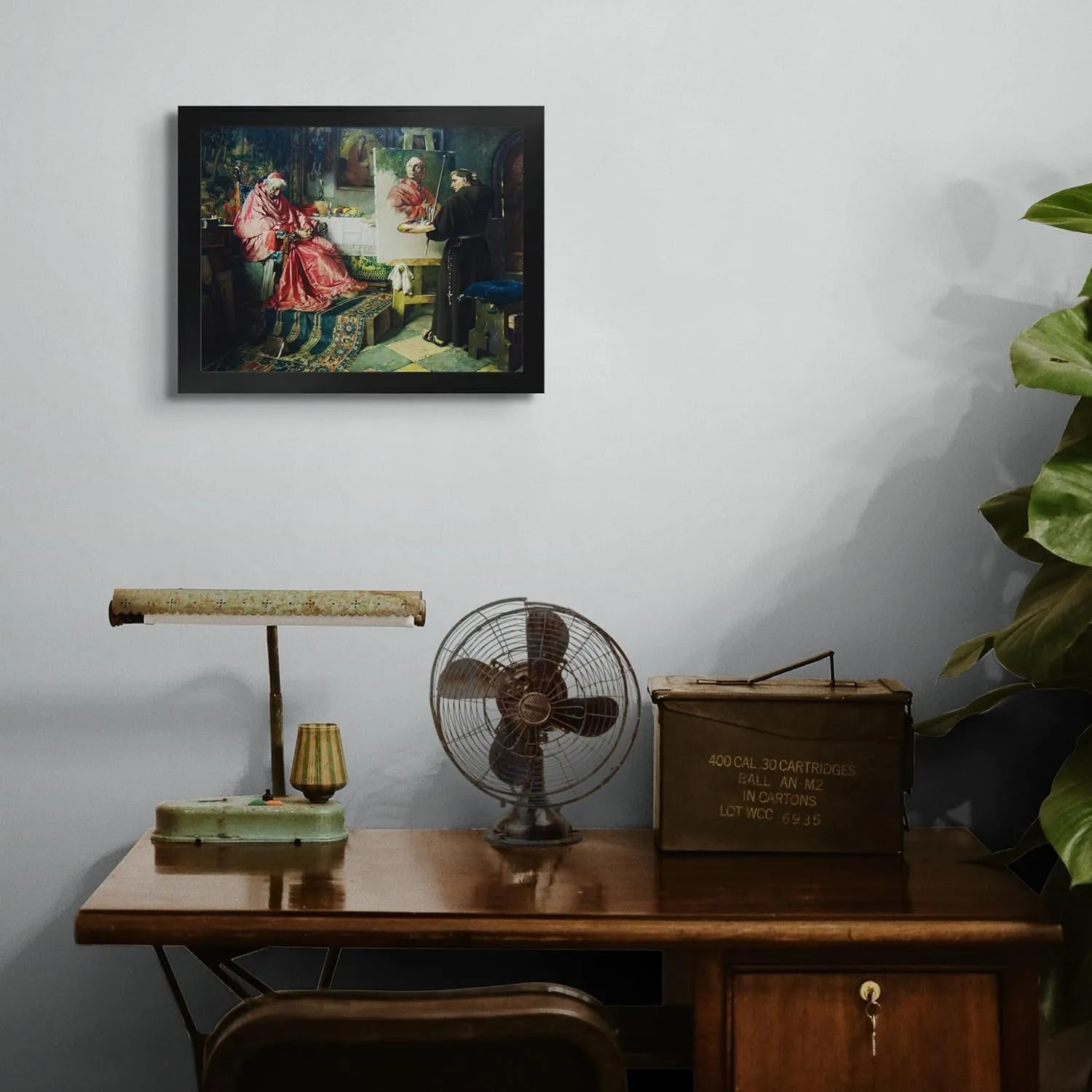 Lost Cabin The Cardinals Portrait by Toby Edward Rosenthal | Print in Black Flat Frame | Fine Artwork Painting Reproduction | Framed Wall Art Decor Poster Gift | Image: 12x16 Frame: 13.5x17.5