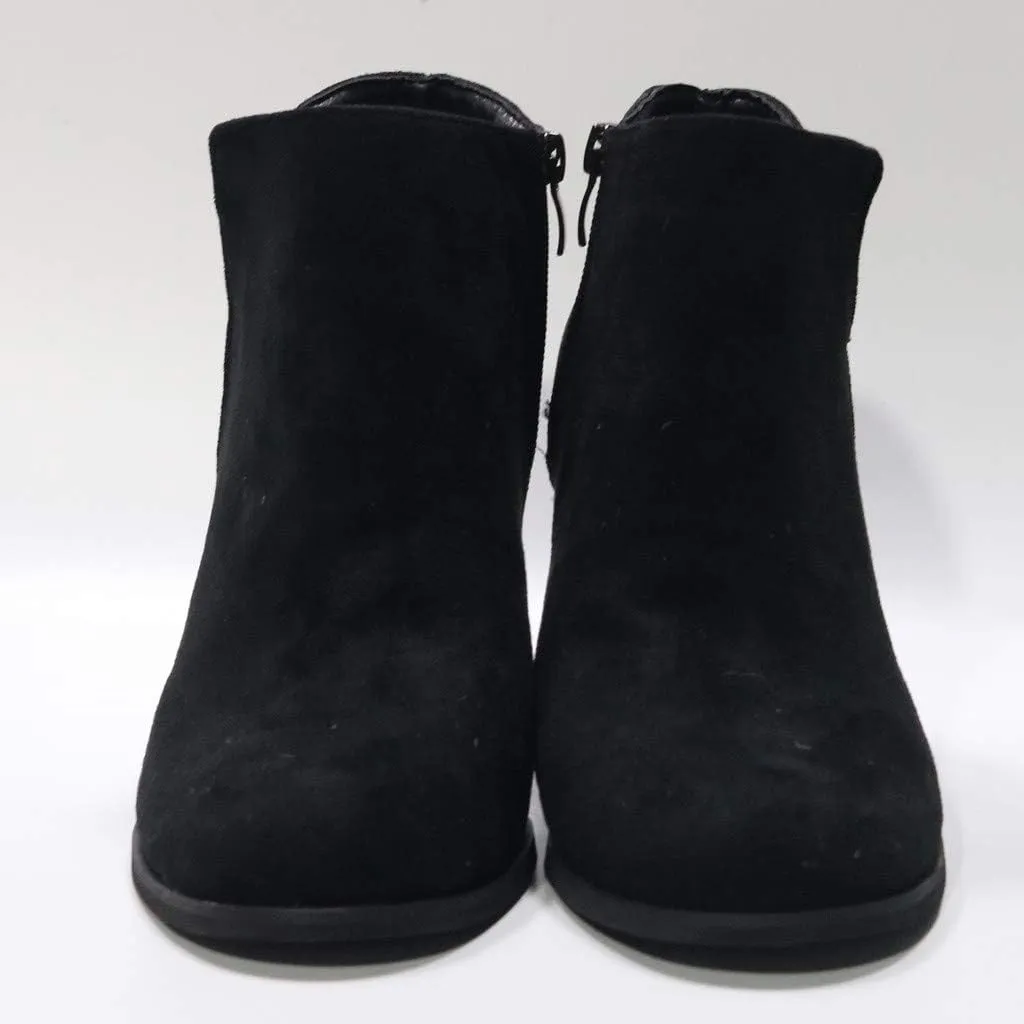Low Heel Ankle Boots for Women Fashion Side Zipper Ankle Boots Stacked Wedge Heel Booties Ladies Brown Booties1