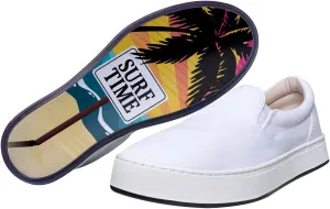 MaCae Original Canvas Slip-On White/Surf Time Men's 10, Women's 12 Medium