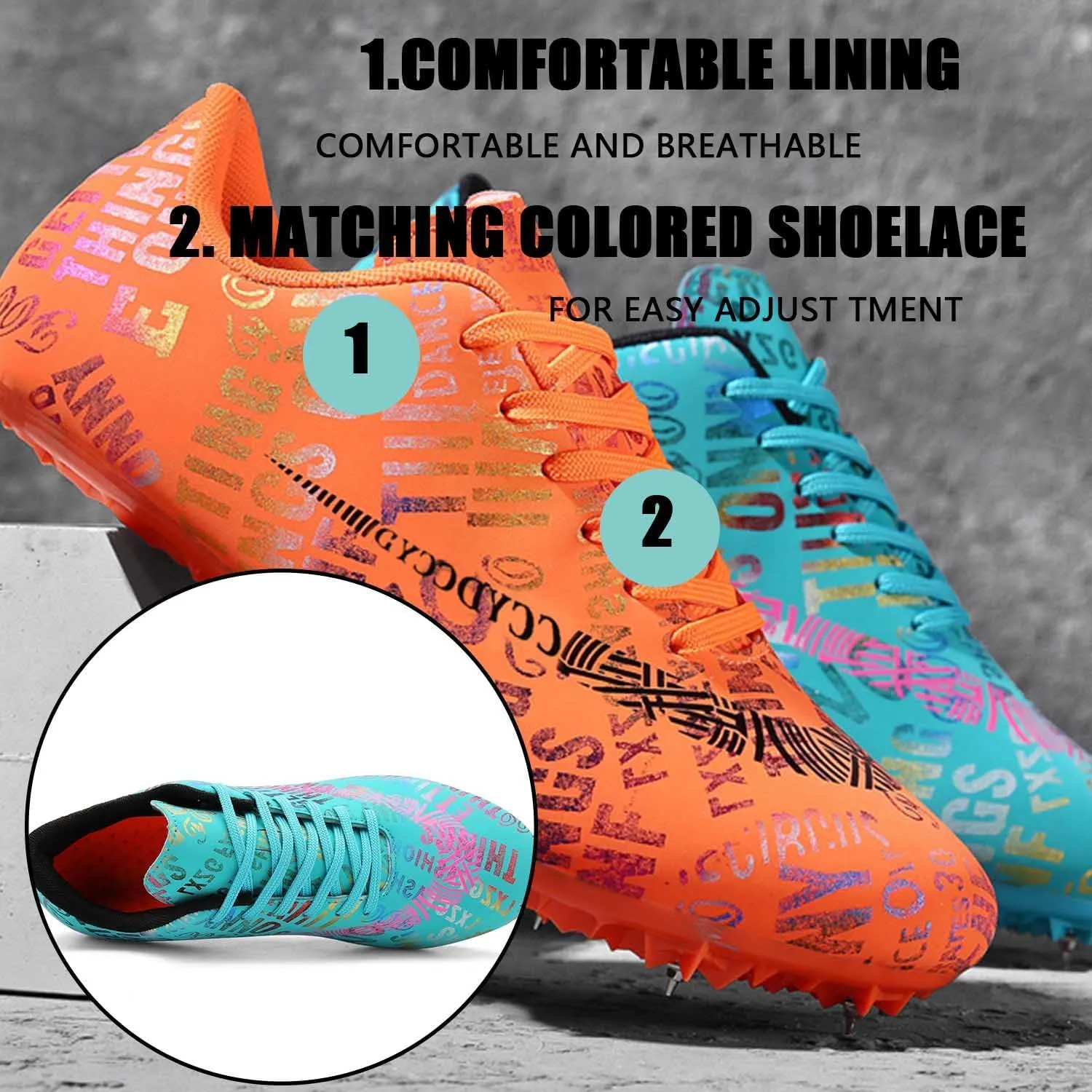 MEBAMY Mens Womens Boys Girls Spikes Athletics Racing Running Shoes Track and Field Sneaker Green