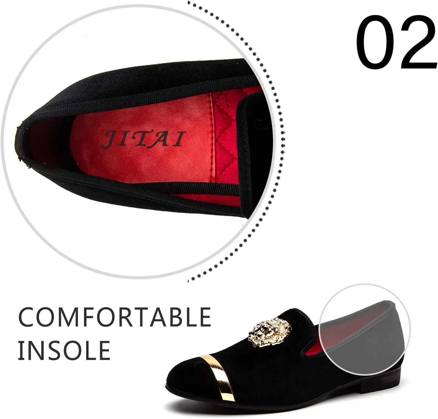 Men Genuine Leather Mens Metallic Textured Slip-on Glitter Loafers Shoes